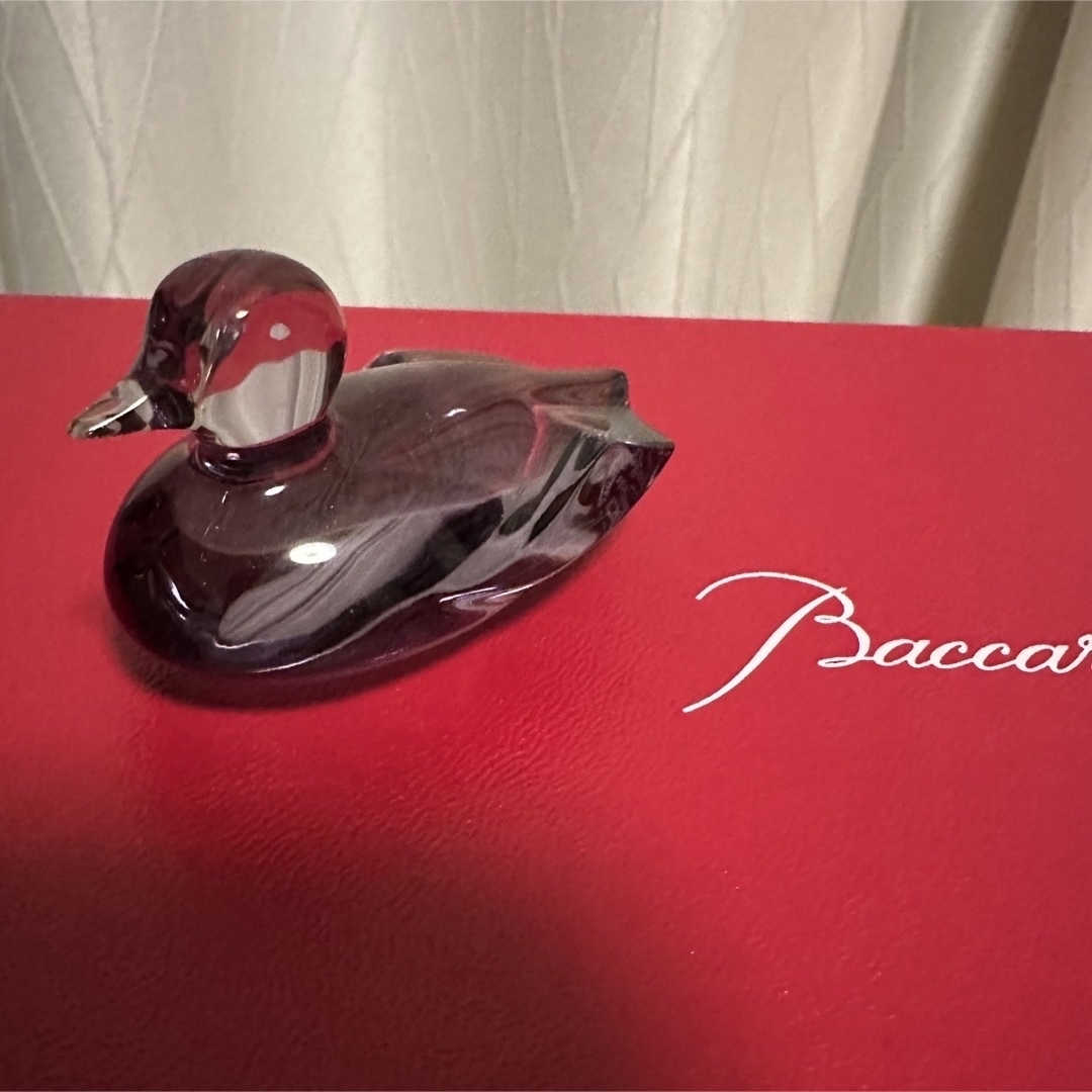 Baccarat(バカラ)のBaccarat バカラ クリスタル アヒル パープル ペーパーウェイト エンタメ/ホビーの美術品/アンティーク(ガラス)の商品写真