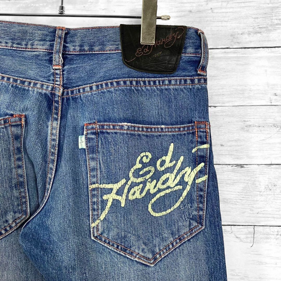 Ed Hardy(エドハーディー)のエドハーディー スカル刺繍 デニムパンツ メンズ ブルー W29 L34 メンズのパンツ(デニム/ジーンズ)の商品写真