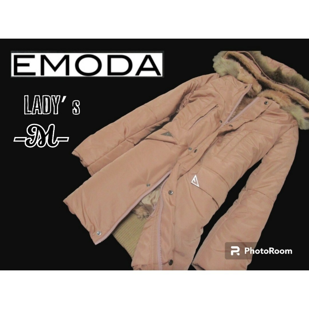 EMODA(エモダ)のM◇EMODA◇防寒ライナー&フード取外可ノーカラーコート 淡いpink レディースのジャケット/アウター(ロングコート)の商品写真