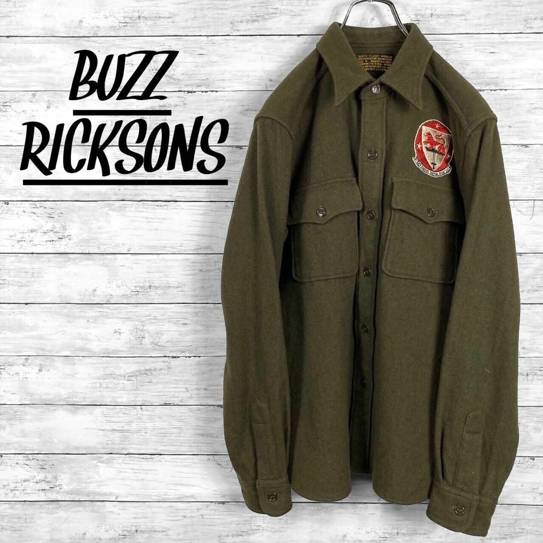 Buzz Rickson's(バズリクソンズ)のバズリクソンズ ワッペン付きウールミリタリーシャツ CPOシャツ カーキ メンズのトップス(シャツ)の商品写真