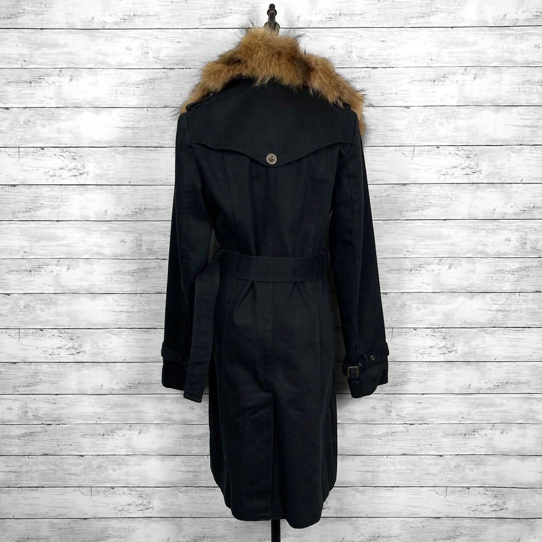 goa(ゴア)のゴア ラクーンファートレンチコート ブラック レディース フリーサイズ レディースのジャケット/アウター(ロングコート)の商品写真