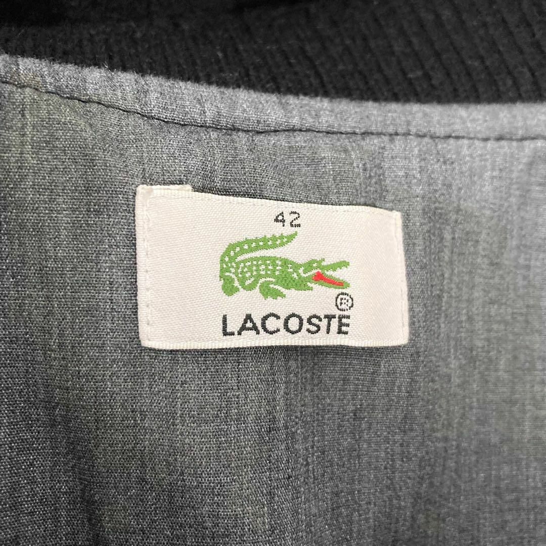 LACOSTE(ラコステ)のラコステ ベルト付きウールスタンドカラーコート ブラック 42サイズ レディースのジャケット/アウター(ロングコート)の商品写真