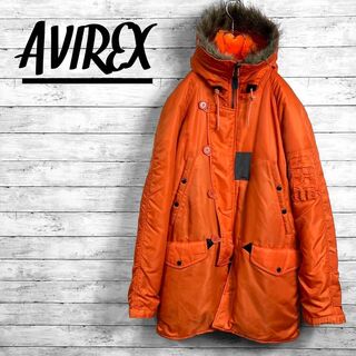 アヴィレックス(AVIREX)のアヴィレックス N-3B フライトジャケット 中綿 コート オレンジ Lサイズ(フライトジャケット)