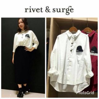 リベットアンドサージ(rivet & surge)の定価5,292円♡リベットアンドサージ♡ピアノモチーフシャツ(シャツ/ブラウス(長袖/七分))