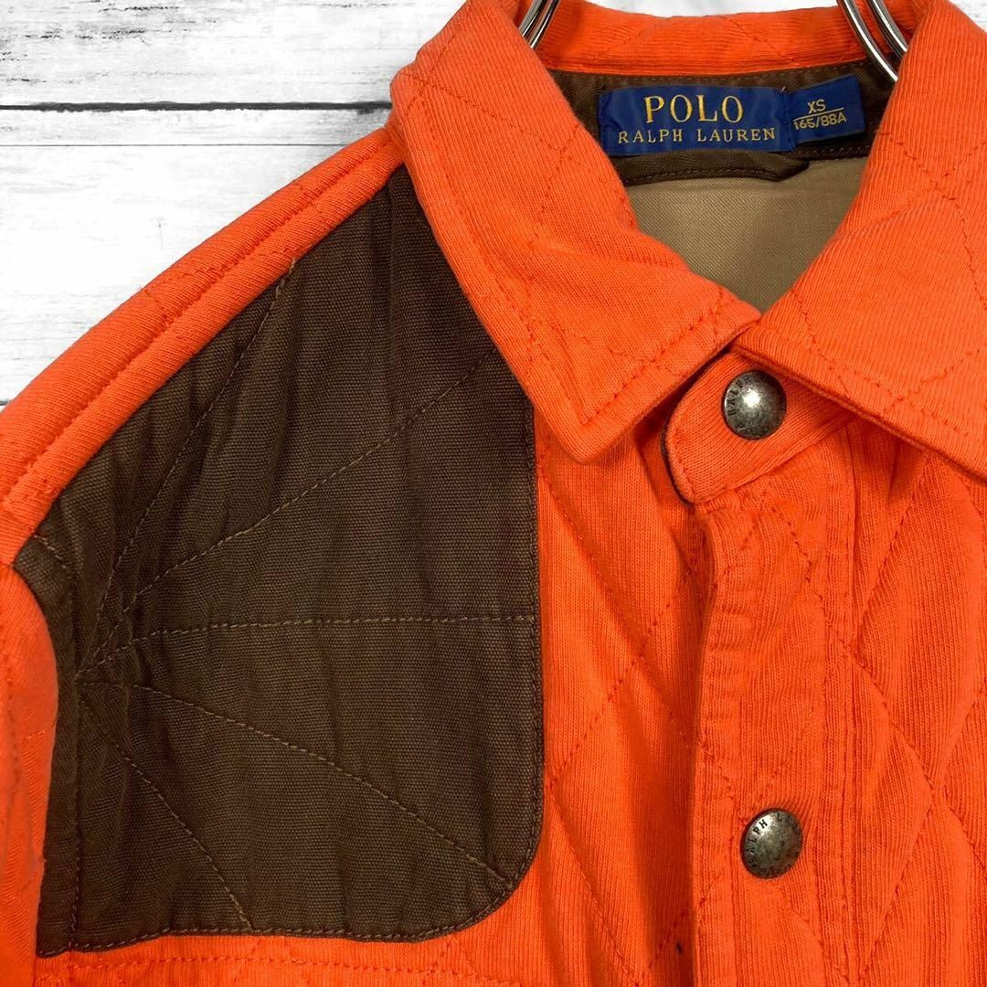 ポロラルフローレン キルティング中綿 シャツジャケット オレンジ XSサイズ