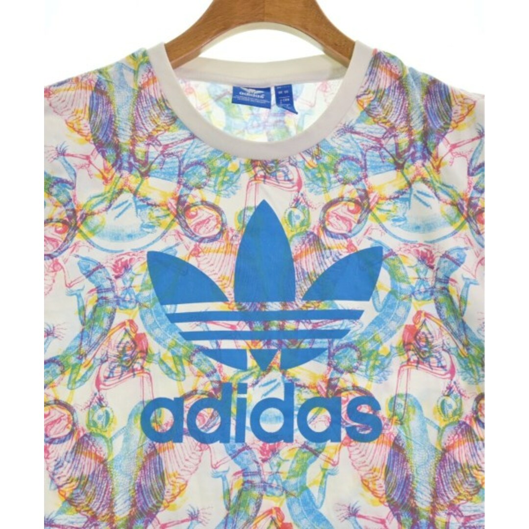 adidas(アディダス)のadidas Tシャツ・カットソー 0(XS位) 白x青xピンク等(総柄) 【古着】【中古】 メンズのトップス(Tシャツ/カットソー(半袖/袖なし))の商品写真