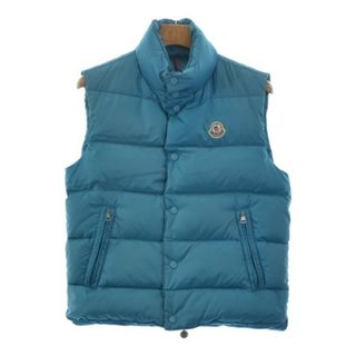 モンクレール(MONCLER)のMONCLER モンクレール ダウンジャケット/ダウンベスト 0(XS位) 水色 【古着】【中古】(ダウンジャケット)