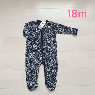 プチバトー(PETIT BATEAU)のプチバトー　プリント足つきロンパース　18m (ロンパース)