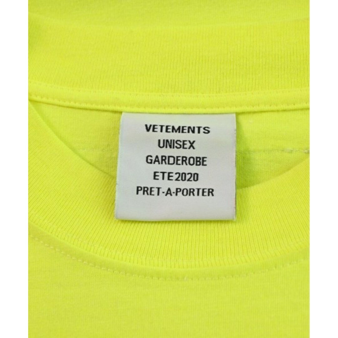VETEMENTS - VETEMENTS ヴェトモン Tシャツ・カットソー XS 蛍光 VETEMENTS - VETEMENTS ヴェトモン Tシャツ・カットソー XS 蛍光