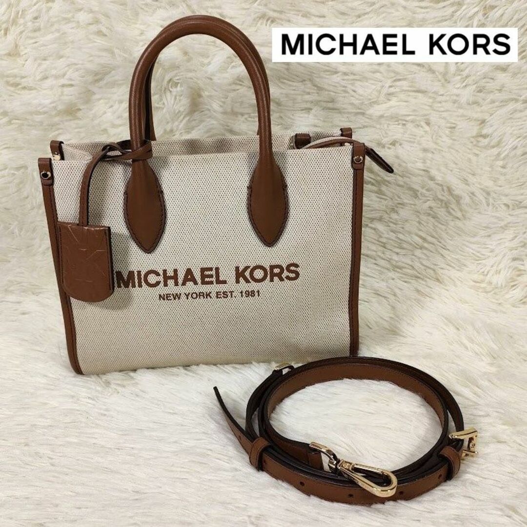 Michael Kors(マイケルコース)の美品 マイケルコース キャンバス トートバッグ 2WAY ミレラ MIRELLA レディースのバッグ(ショルダーバッグ)の商品写真