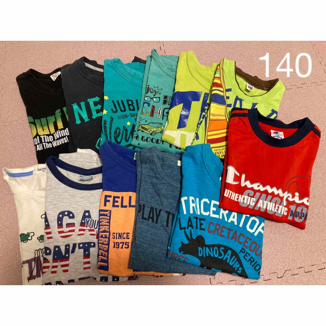 140 (130)男の子　Tシャツ　まとめ　12枚 キッズ/ベビー/マタニティのキッズ服男の子用(90cm~)(Tシャツ/カットソー)の商品写真