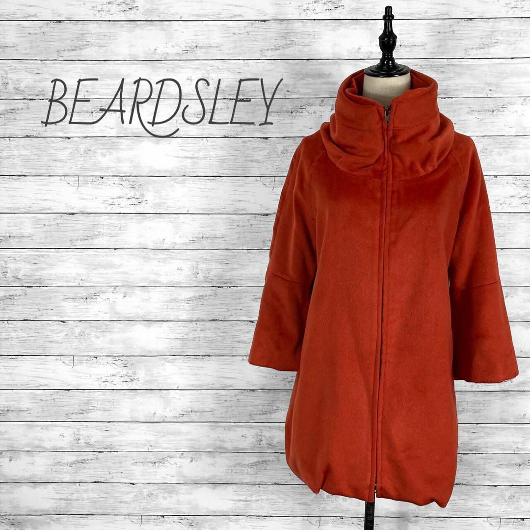 BEARDSLEY(ビアズリー)のビアズリー ジップフリースコート オレンジ レディース フリーサイズ レディースのジャケット/アウター(ロングコート)の商品写真