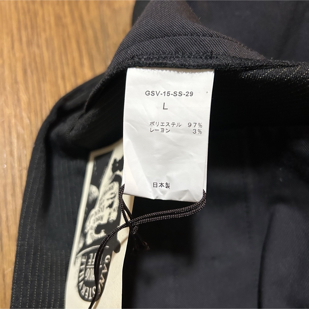 W85-股下68cm!ギャングスタービル古着2タックスラックスブラックストライプ W85-股下68cm!ギャングスタービル古着2タックスラックスブラックストライプ