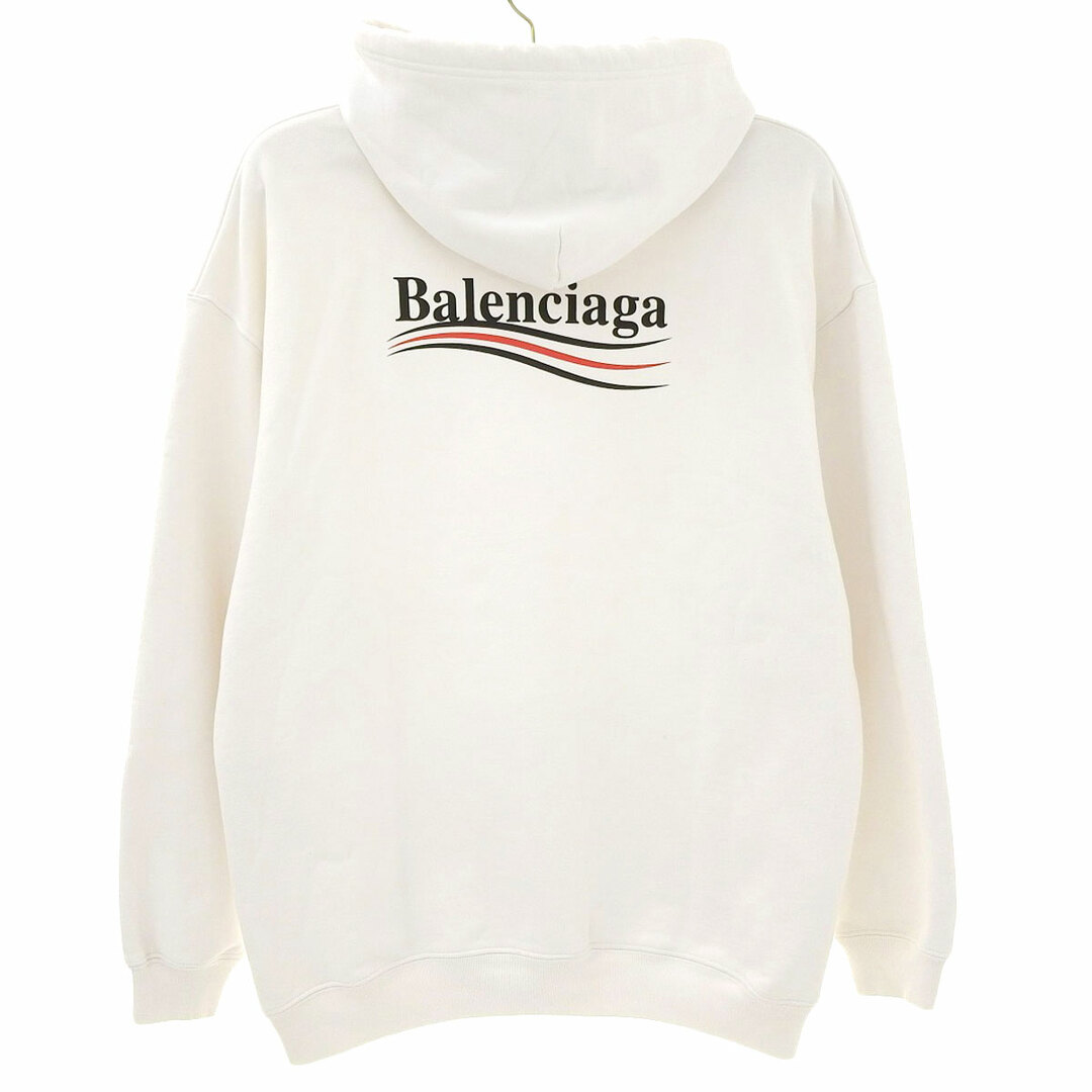 バレンシアガ ポリティカルキャンペーン ロゴ パーカー 578135 メンズ ホワイト BALENCIAGA 【中古】 【アパレル・小物】