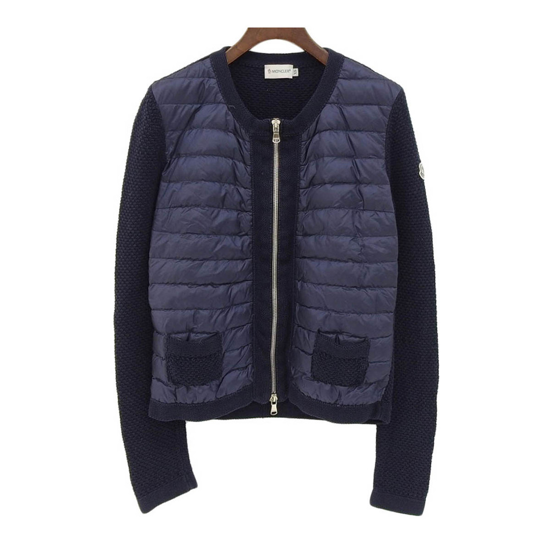 MONCLER(モンクレール)のモンクレール MAGLIA TRICOT ALLA COREANA 切替 ダウンジャケット 94644 00 90984 レディース ネイビー MONCLER 【中古】 【アパレル・小物】 レディースのジャケット/アウター(その他)の商品写真