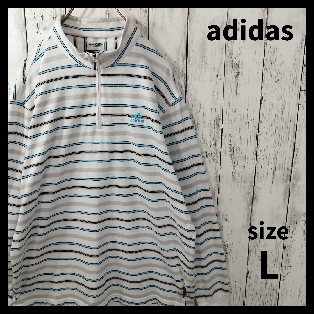 adidas(アディダス)の【adidas GOLF】Striped Half Zip Tee　D80 メンズのトップス(Tシャツ/カットソー(七分/長袖))の商品写真