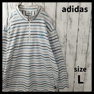 アディダス(adidas)の【adidas GOLF】Striped Half Zip Tee　D80(Tシャツ/カットソー(七分/長袖))