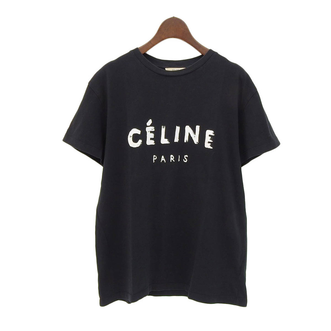 メンズセリーヌ ペイント ロゴ Tシャツ メンズ ブラック CELINE  【アパレル・小物】