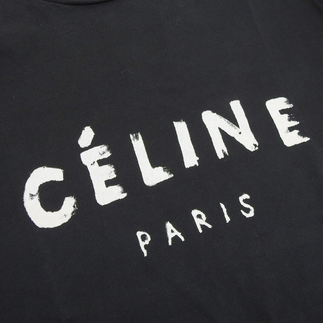 celine(セリーヌ)のセリーヌ ペイント ロゴ Tシャツ メンズ ブラック CELINE 【中古】 【アパレル・小物】 メンズのトップス(Tシャツ/カットソー(半袖/袖なし))の商品写真
