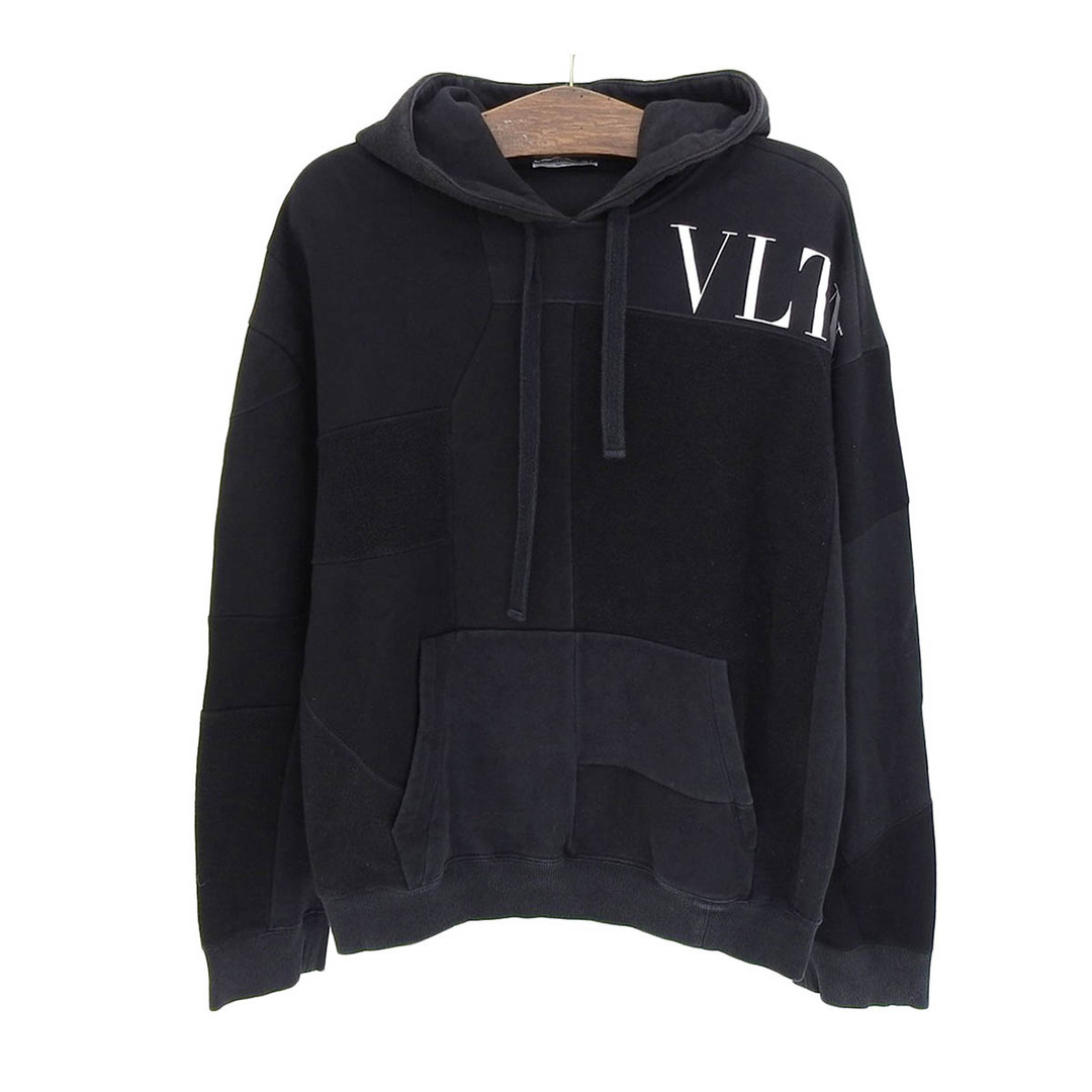 ヴァレンティノ VLTN ロゴ プリント パーカー WV3MF19B7CW メンズ ブラック VALENTINO  【アパレル・小物】メンズ