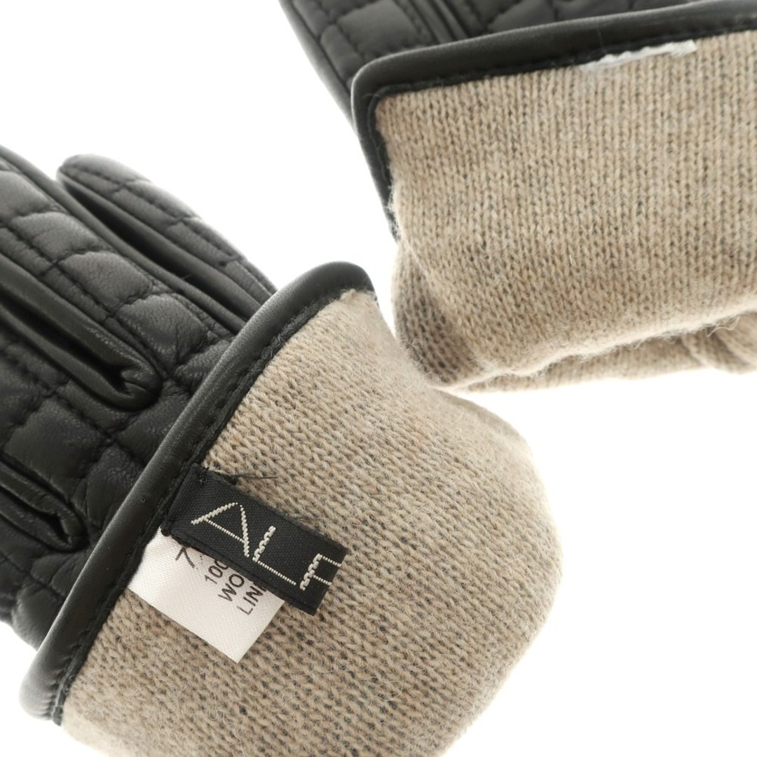 ALPO(アルポ)の【中古】アルポ ALPO キルティング レザー 手袋 グローブ ブラック【サイズ7　1/2】【メンズ】 メンズのファッション小物(手袋)の商品写真