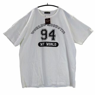SS0062◆ 新品 半袖Tシャツ丸首 ロゴプリント 3LBサイズ ホワイト(Tシャツ/カットソー(半袖/袖なし))