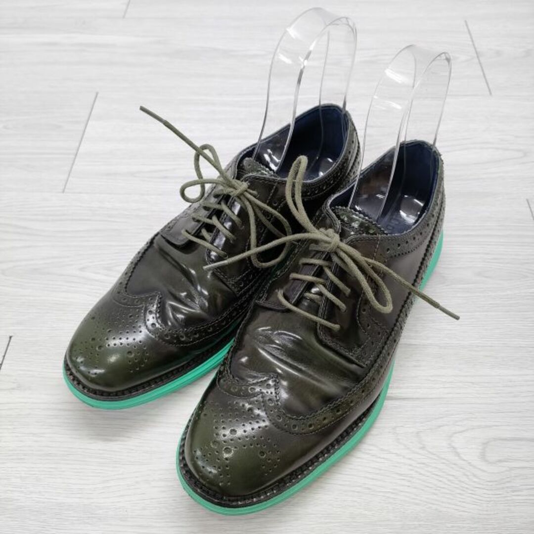 Cole Haan(コールハーン)のCOLE HAAN RUNARGRAND LONG WING サイズ9 ウイングチップ シューズ・靴 グリーン キミドリ メンズ コールハーン【中古】4-0116G◎ メンズの靴/シューズ(その他)の商品写真