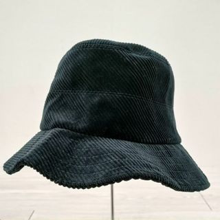 マーガレットハウエル(MARGARET HOWELL)のMARGARET HOWELL 8WALE CORDUROY FEDORA 578-9276003 帽子 ハット ブラック 濃紺 レディース マーガレットハウエル【中古】4-0116T◎(ハット)