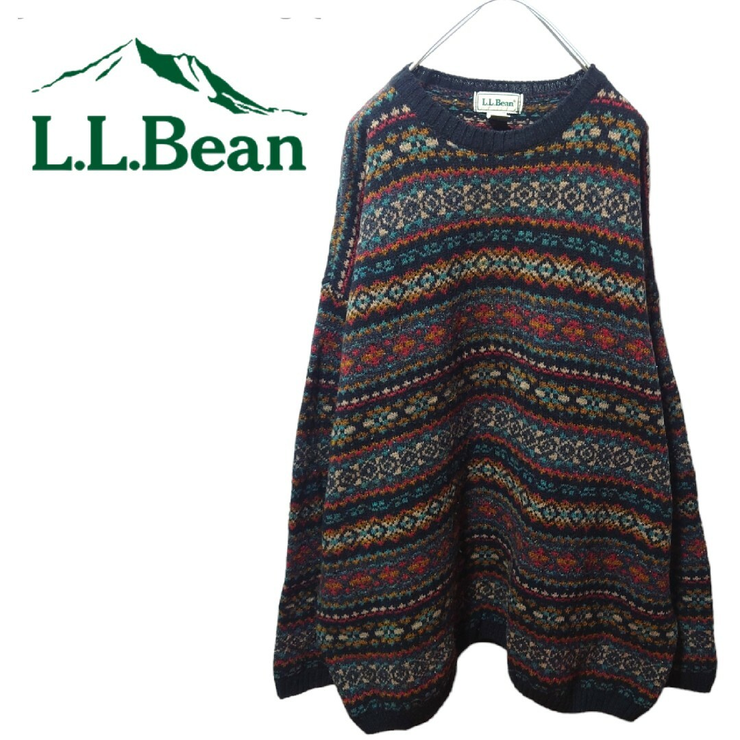 LLBeanの80【L.L.Bean】80'sスコットランド製 フェアアイル ニット A-1666