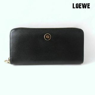 ロエベ(LOEWE)の良品 綺麗 LOEWE レザー アナグラム ラウンドファスナー 長財布(財布)