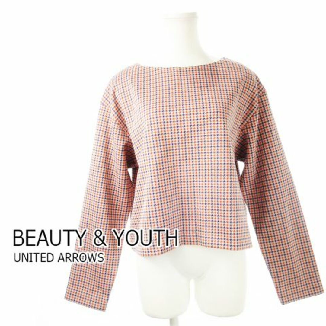 BEAUTY&YOUTH UNITED ARROWS(ビューティアンドユースユナイテッドアローズ)のB&Y ジャカードプルオーバー 長袖カットソー 赤 231025CK7R レディースのトップス(Tシャツ(長袖/七分))の商品写真