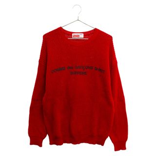 シュプリーム(Supreme)のSUPREME シュプリーム 18AW×COMME des GARCONS SHIRT Cotton Sweater コムデギャルソン シャツ コットン ロゴプリント ニット長袖セーター レッド(ニット/セーター)