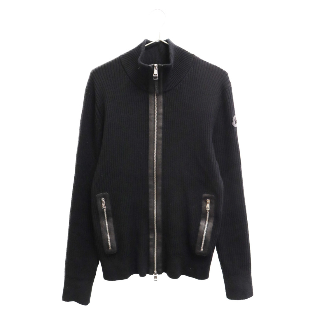 MONCLER(モンクレール)のMONCLER モンクレール Cardigan Toricot ジップアップドライバーズニット I20919B00029 M1131 ブラック メンズのトップス(カーディガン)の商品写真