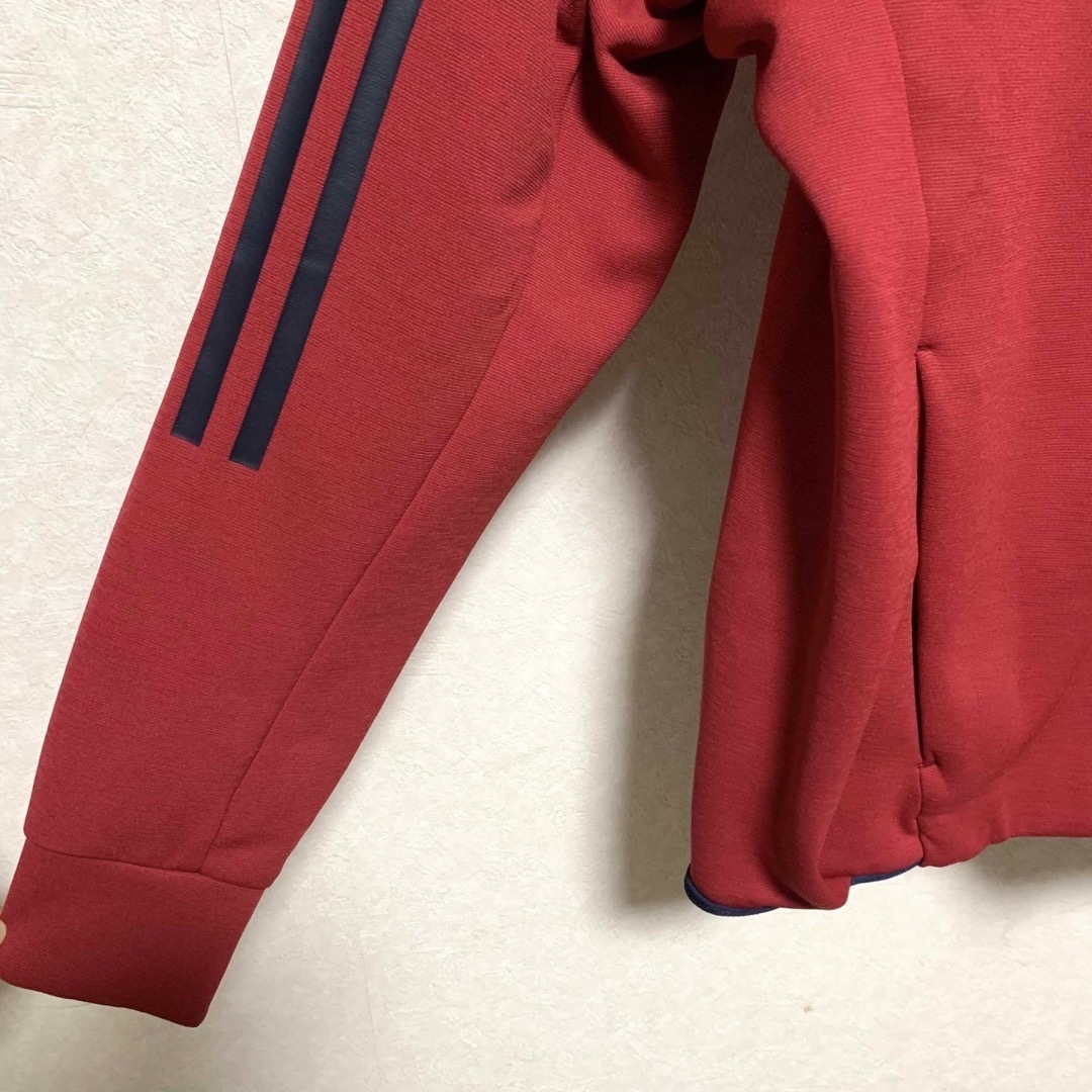 adidas(アディダス)の美品 アディダス トラックジャケット S レッド  ジャージ スポーツ レディースのジャケット/アウター(ブルゾン)の商品写真