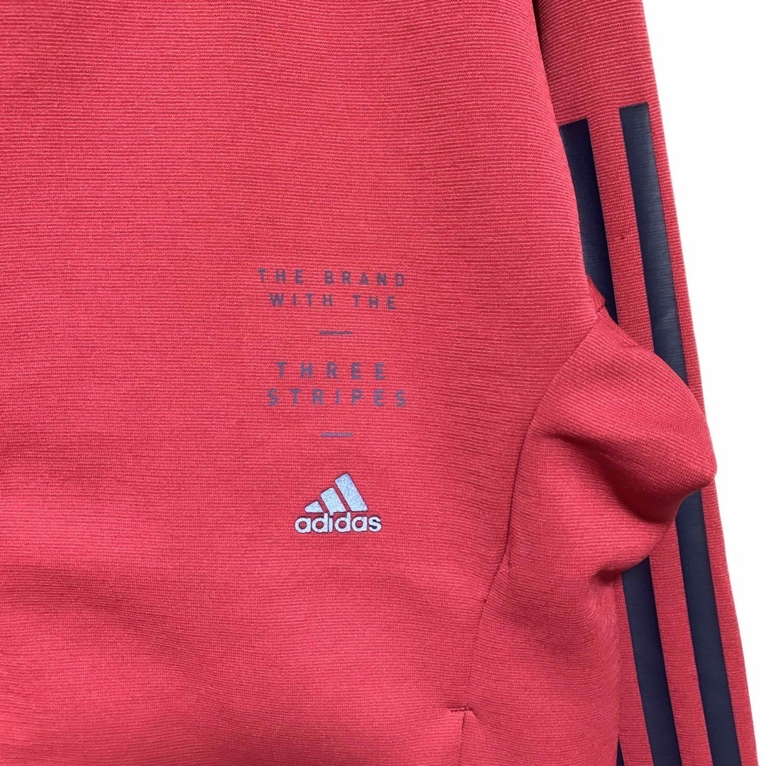 adidas(アディダス)の美品 アディダス トラックジャケット S レッド  ジャージ スポーツ レディースのジャケット/アウター(ブルゾン)の商品写真