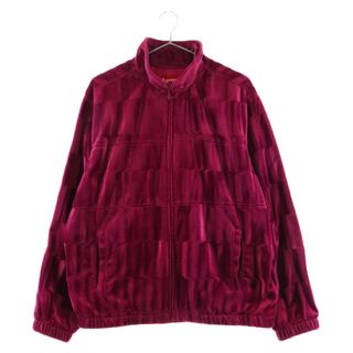 シュプリーム(Supreme)のSUPREME シュプリーム 21AW Velour Track Jacket ロゴ刺繍ベロアトラックジャケット レッド(フライトジャケット)