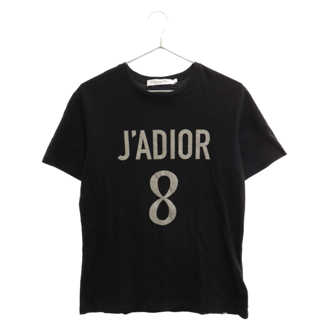 46センチ肩幅Christian Dior クリスチャンディオール J'ADIOR 8 ロゴプリント リネンクルーネック半袖Tシャツ 213T03TC001 ブラック レディース