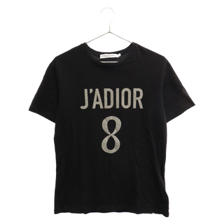 クリスチャンディオール(Christian Dior)のChristian Dior クリスチャンディオール J'ADIOR 8 ロゴプリント リネンクルーネック半袖Tシャツ 213T03TC001 ブラック レディース(Tシャツ(半袖/袖なし))