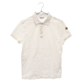 モンクレール(MONCLER)のMONCLER モンクレール MAGLIA POLO MANICA CORTA 襟ロゴ入り半袖ポロシャツ ホワイト E20918305150(ポロシャツ)