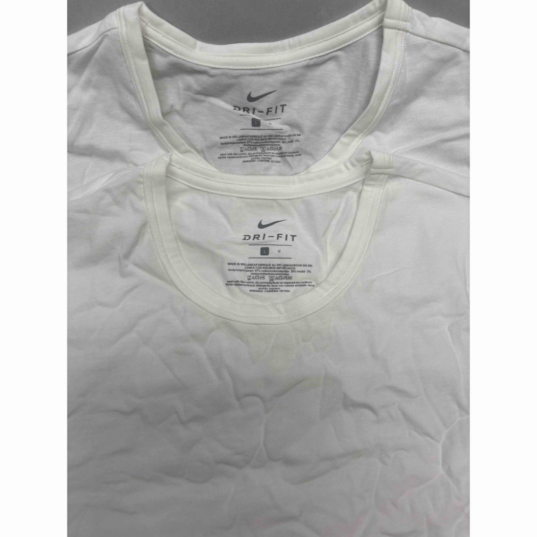 NIKE(ナイキ)の【新品未使用】NIKEメンズインナーTシャツL 白2枚セットDRY FIT メンズのトップス(Tシャツ/カットソー(半袖/袖なし))の商品写真