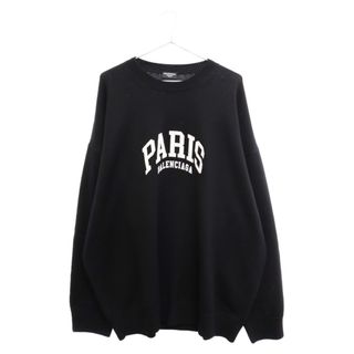 バレンシアガ(Balenciaga)のBALENCIAGA バレンシアガ 22SS PARIS LOGO CREW NECK KNIT 682005 T1624 パリスロゴ クルーネック ニット ブラック(ニット/セーター)