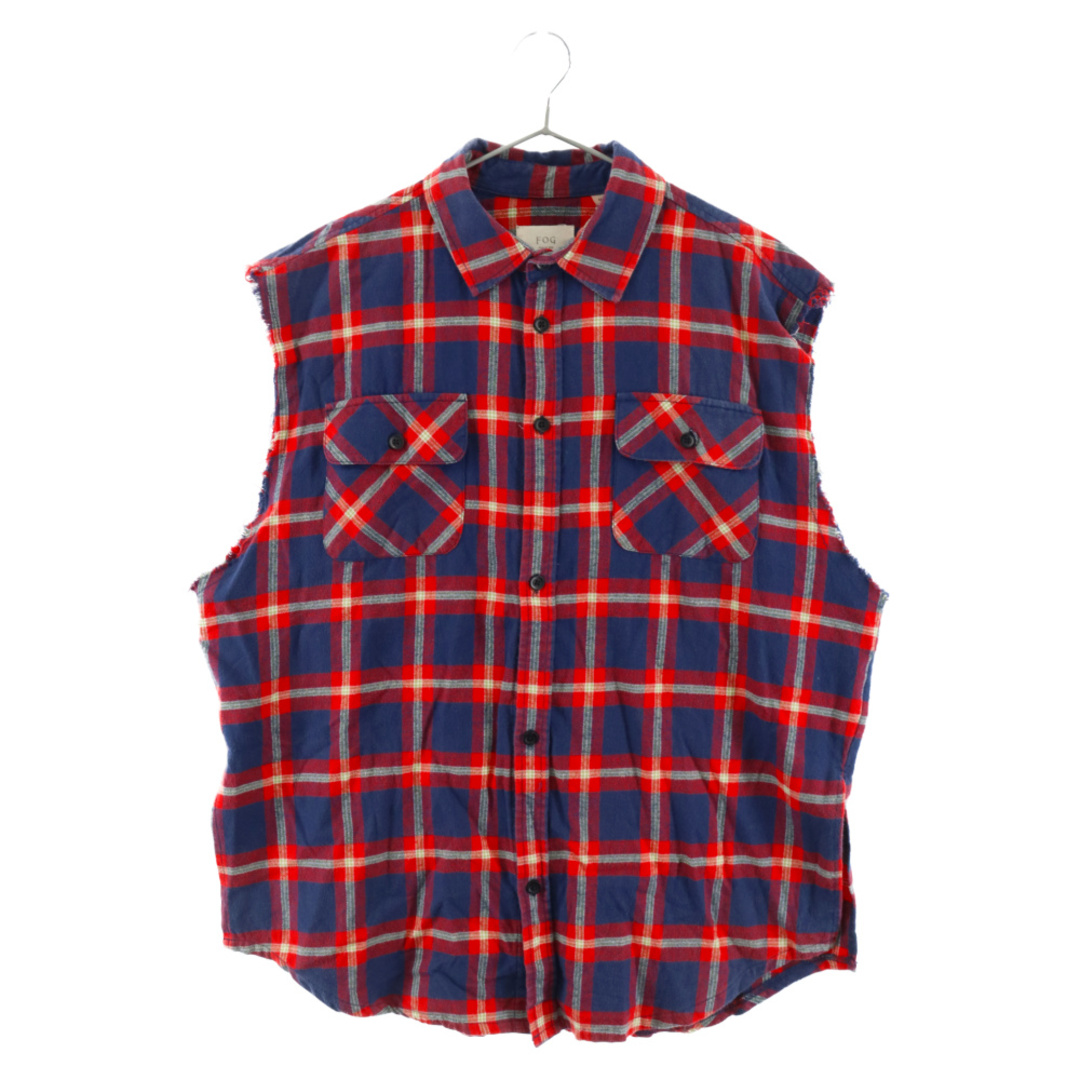 FEAR OF GOD(フィアオブゴッド)のFEAR OF GOD フィアオブゴッド Sleeveless Flannel ノースリーブ フランネル チェック シャツ グレー メンズのトップス(Tシャツ/カットソー(半袖/袖なし))の商品写真