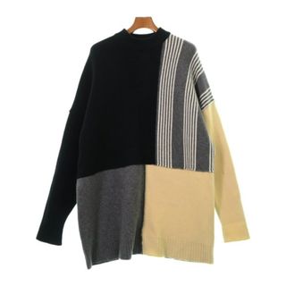 ジルサンダー(Jil Sander)のJIL SANDER ニット・セーター 44(S位) 黒xグレーxアイボリー 【古着】【中古】(ニット/セーター)