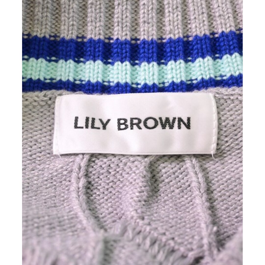 Lily Brown(リリーブラウン)のLILY BROWN リリーブラウン ニット・セーター ONE グレーx水色x青 【古着】【中古】 レディースのトップス(ニット/セーター)の商品写真