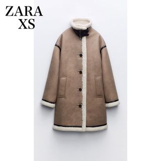 ザラ(ZARA)のZARA ダブルフェイスコート ボタン新品　未使用　タグ付き(ロングコート)