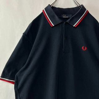 フレッドペリー(FRED PERRY)のフレッドペリー　ポロシャツ　ワンポイントロゴ　半袖シャツ　古着　XL ブラック(ポロシャツ)