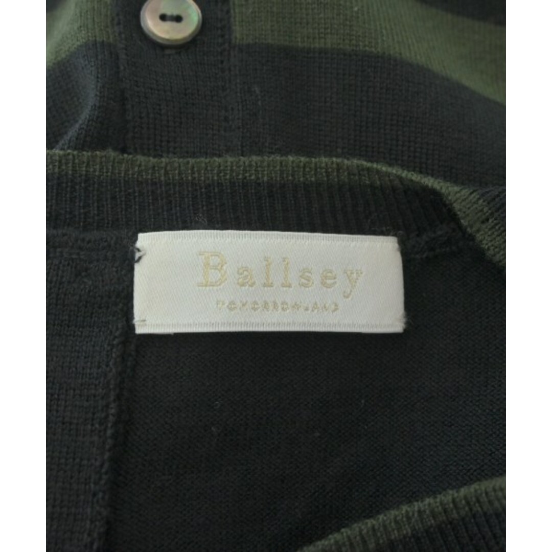 Ballsey(ボールジィ)のBallsey ボールジー ニット・セーター S 黒x緑(ボーダー) 【古着】【中古】 レディースのトップス(ニット/セーター)の商品写真