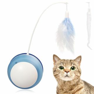 【色: ブルー】FOily TOily 猫おもちゃ 猫ボール 猫電動おもちゃ 自(猫)