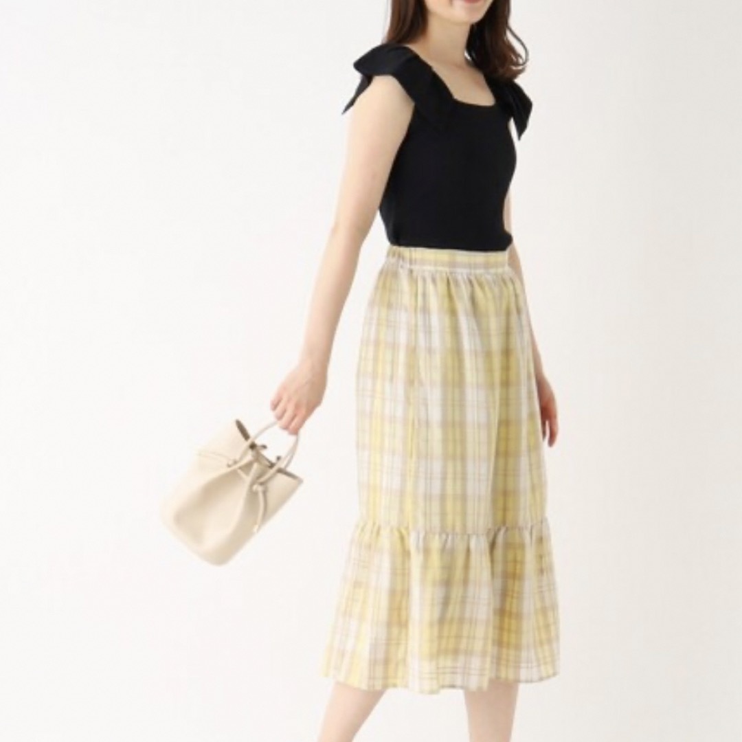 INDEX(インデックス)の3861 index ワールド スカート イエロー M 新品未使用 レディースのスカート(ひざ丈スカート)の商品写真