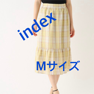 インデックス(INDEX)の3861 index ワールド スカート イエロー M 新品未使用(ひざ丈スカート)